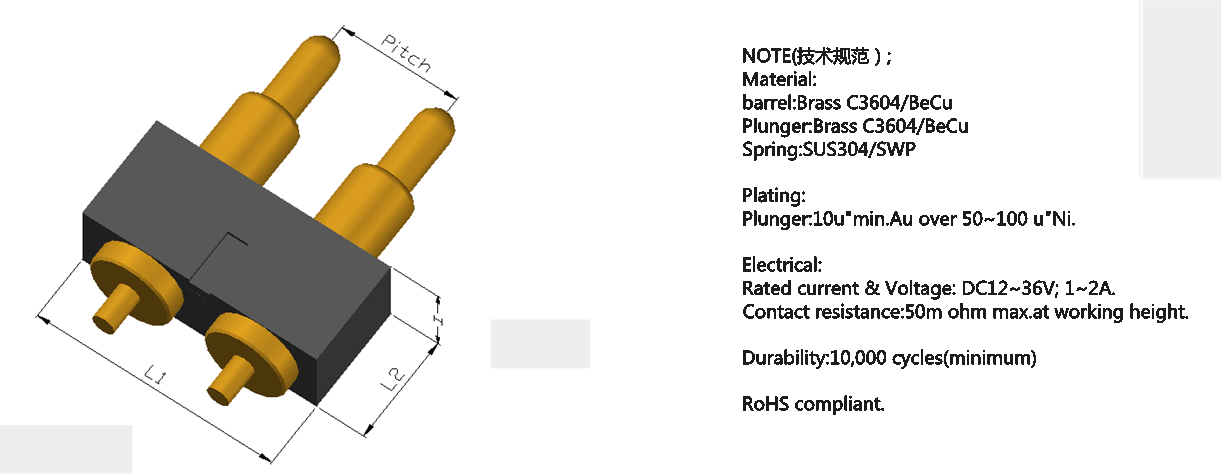 Through Hole Pogo Pin Connector Illustration